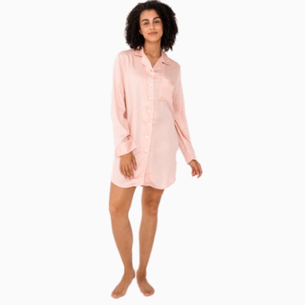 ETTITUDE Sateen Sleep Shirt NWT L